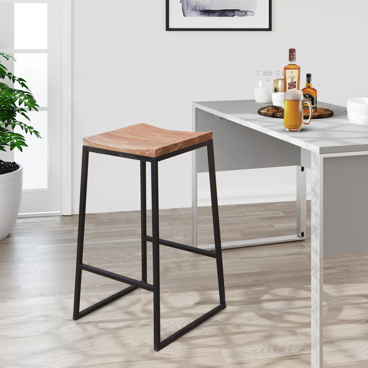 Jaipur Furniture Ltd Accacia Wood Bar Stool Wayfair.co.uk